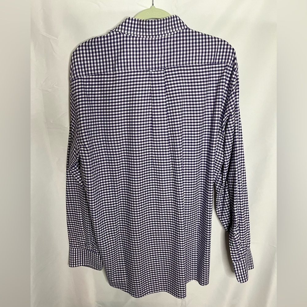 ⭐️ Tommy Hilfiger slim fit purple & white button-down shirt- 17 / XL - Picture 3 of 5